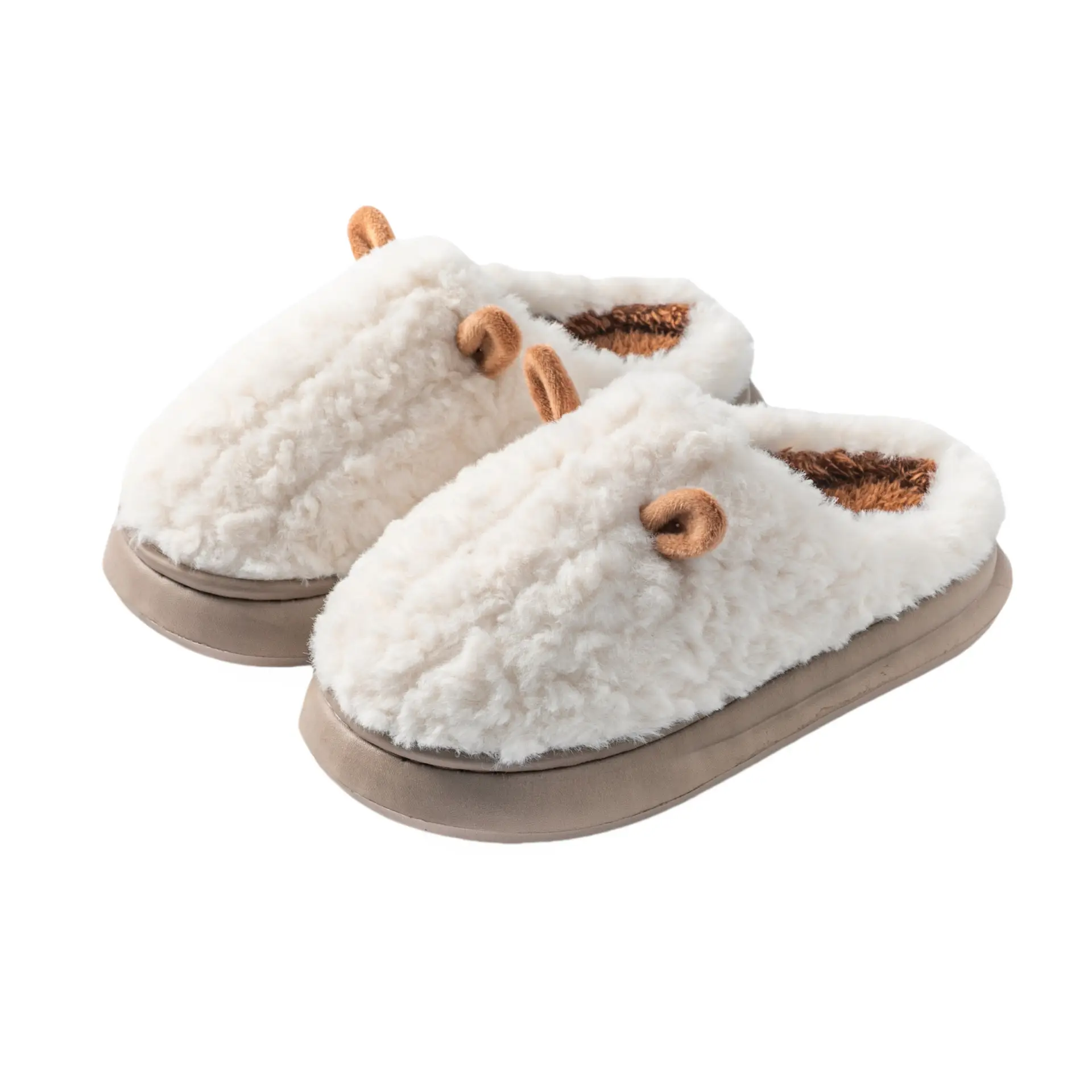 Women's Pink Plush Closed-Toe Slippers for Winter - Image 10