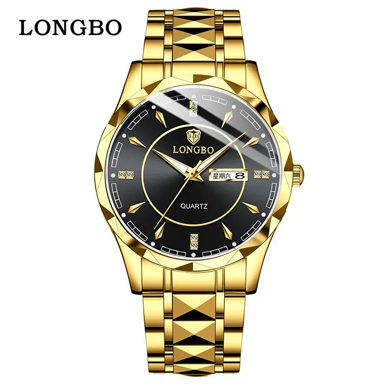 Longbo Men's Blue Dial Quartz Watch with Stainless Steel Band - Image 3