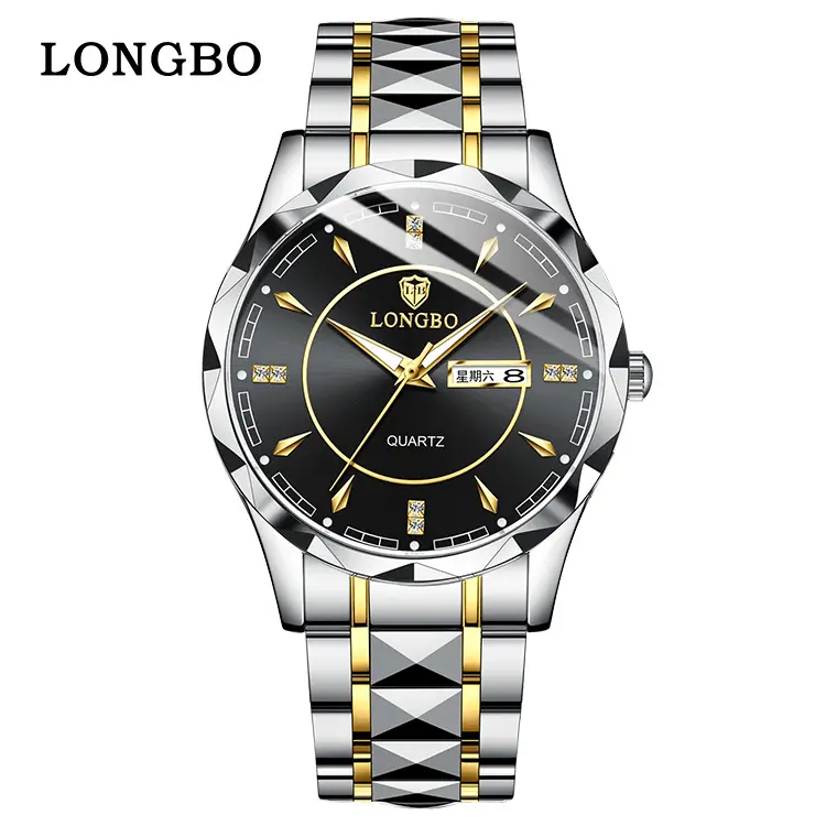 Longbo Men's Blue Dial Quartz Watch with Stainless Steel Band - Image 4