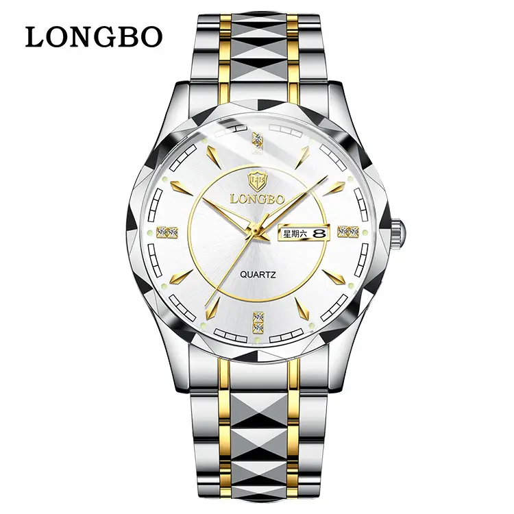 Longbo Men's Blue Dial Quartz Watch with Stainless Steel Band - Image 6