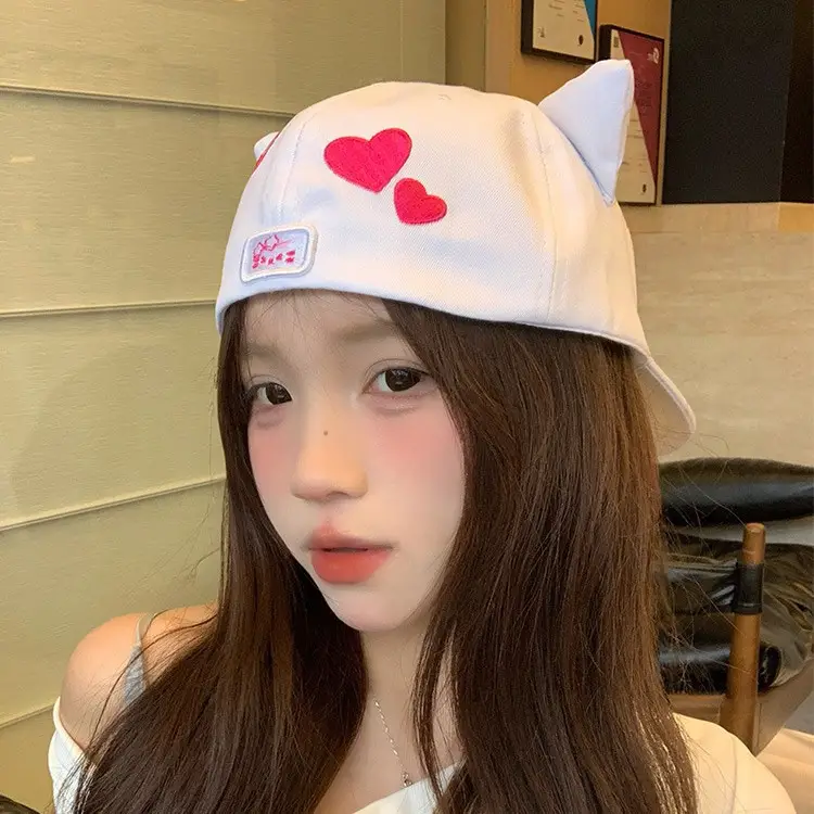 Japanese Cat White Baseball Cap for Women 2025
