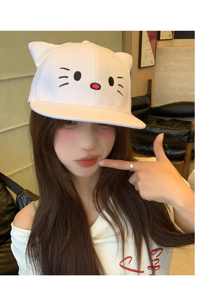Japanese Cat White Baseball Cap for Women 2025 — feature 10