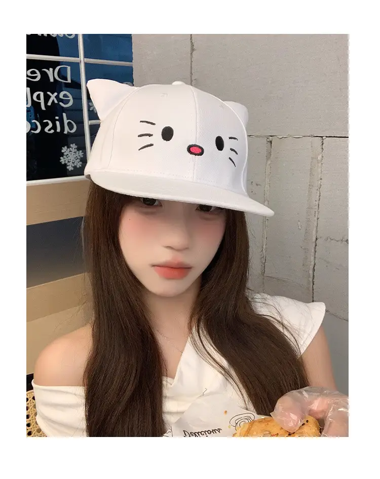 Japanese Cat White Baseball Cap for Women 2025 — feature 6