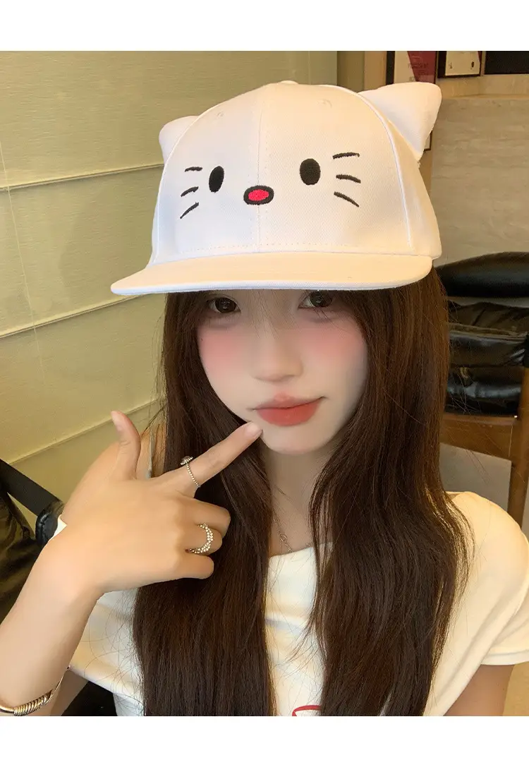 Japanese Cat White Baseball Cap for Women 2025 — feature 7