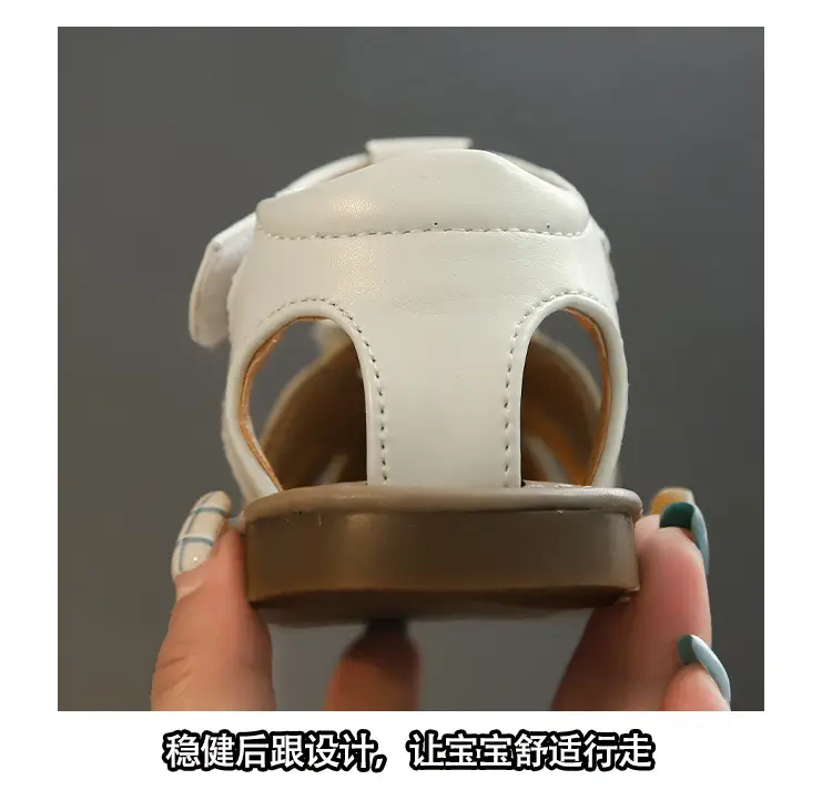 Girls' White Crystal Strap Sandals Summer — feature 7