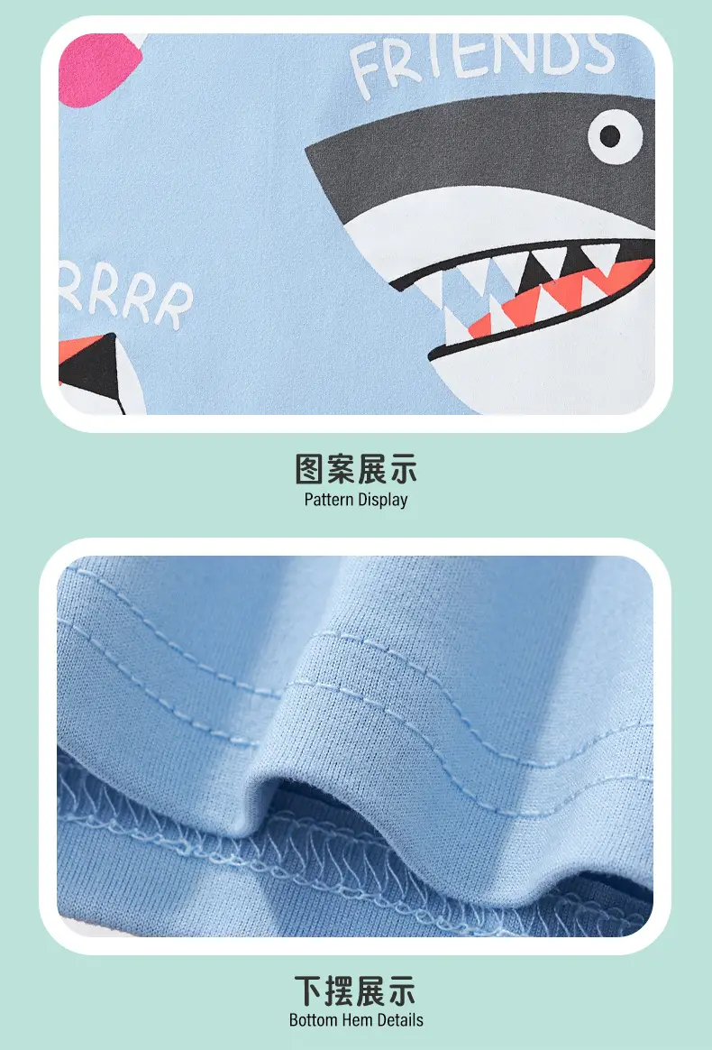 Kids Cartoon Dinosaur T-Shirt Light Blue 2025 — feature 8