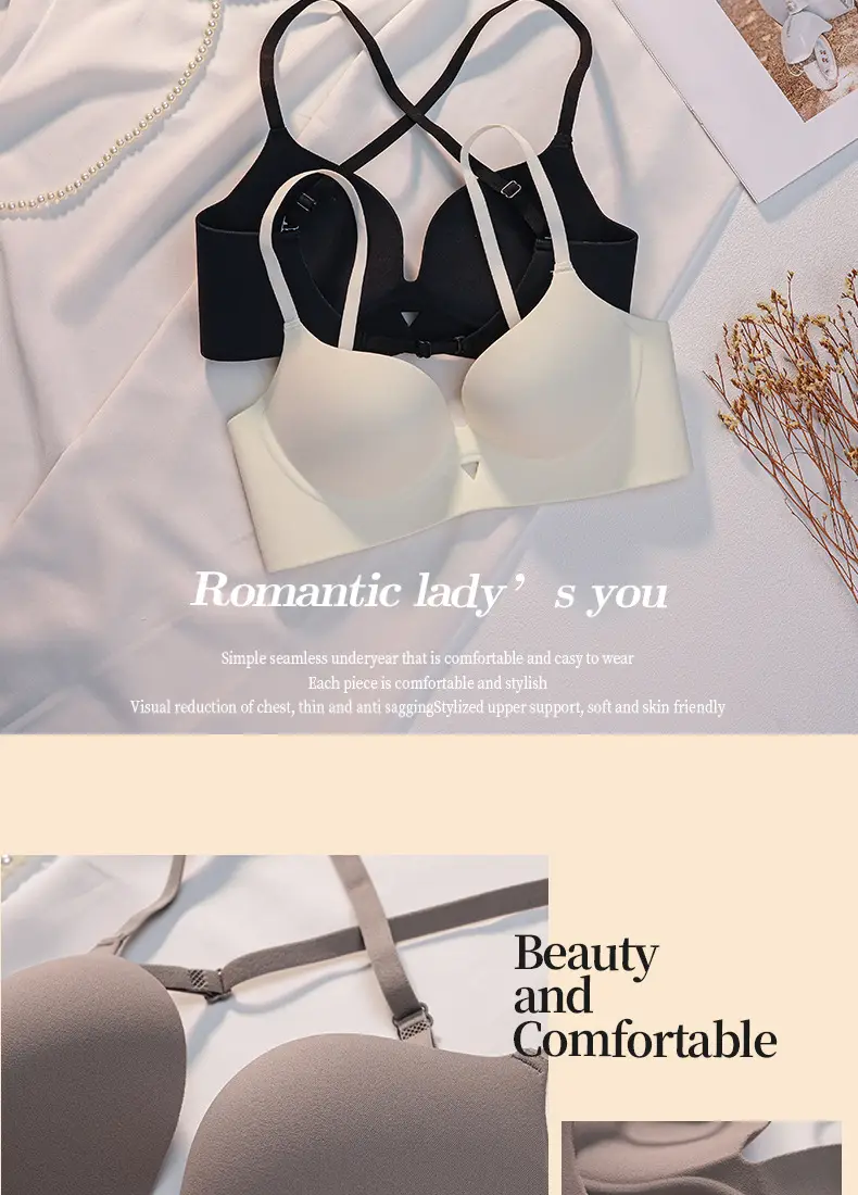 Summer U-Shaped Beautiful Back Bra for Women with Small Breasts, Push-Up and Enlargement, Anti-Sagging Sling, Seamless Bra, Thin Vest — feature 17