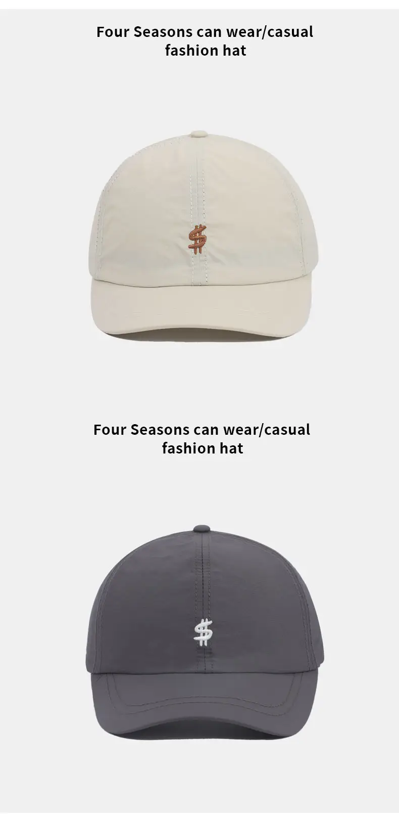 Men's Summer Baseball Cap Adjustable Soft Foam Black Brown Grey Olive White — feature 11