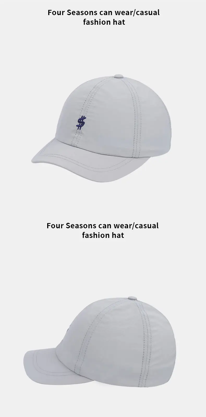 Men's Summer Baseball Cap Adjustable Soft Foam Black Brown Grey Olive White — feature 13
