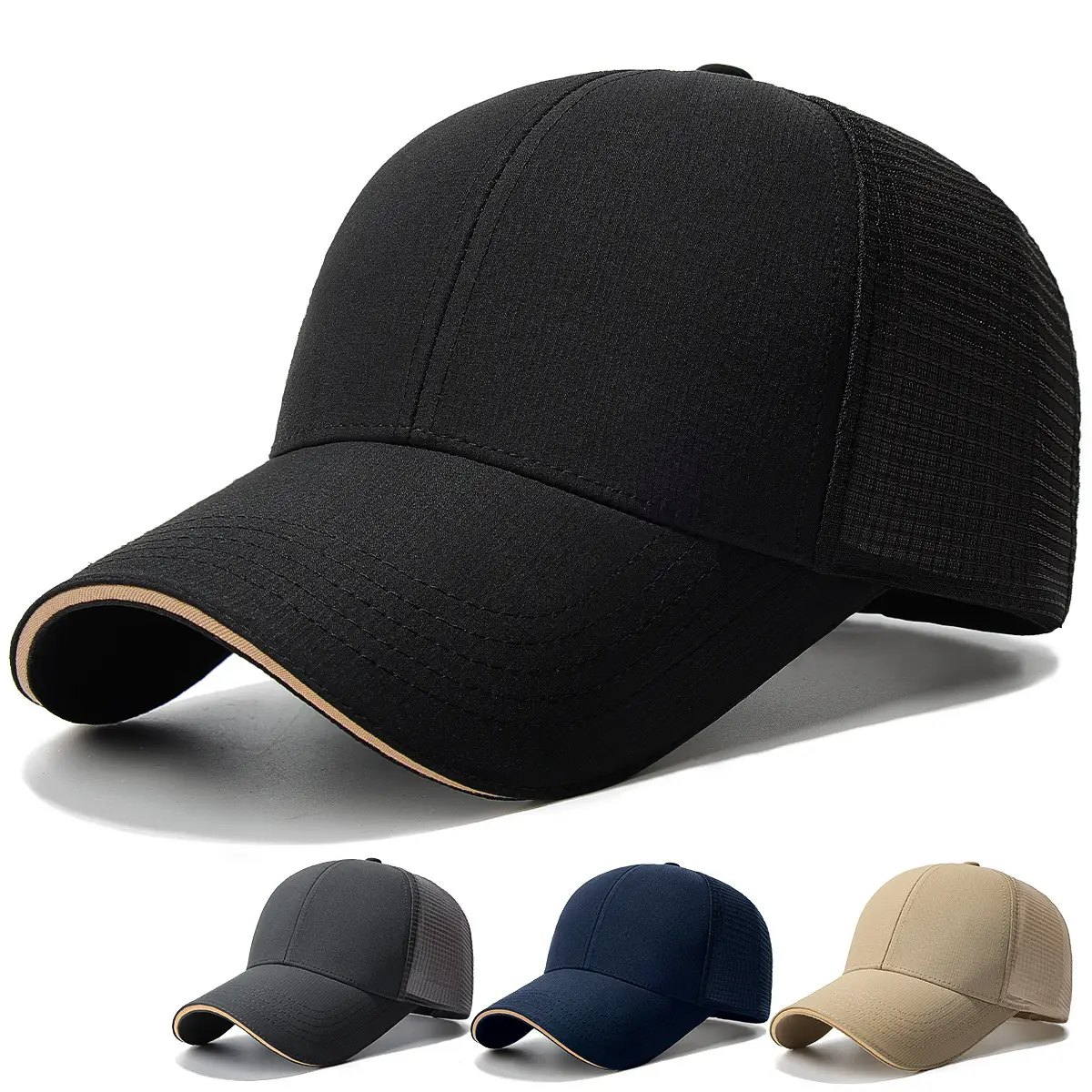 Black Mesh Baseball Cap for Men Women 56-60CM - Image 5