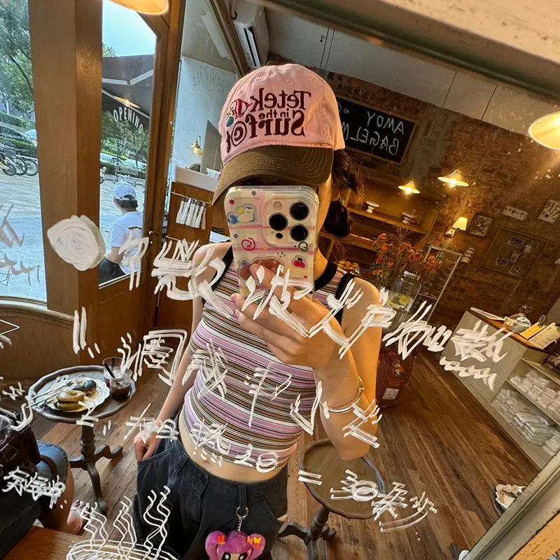Korean Retro Sunshade Baseball Cap with Letter Embroidery - Image 5