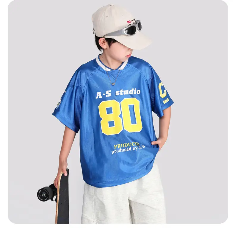 Boys Summer Ice Silk T-Shirt 2026 White 80 Design — feature 11