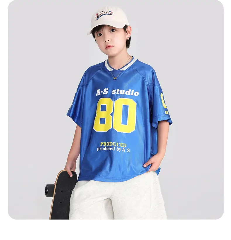 Boys Summer Ice Silk T-Shirt 2026 White 80 Design — feature 12