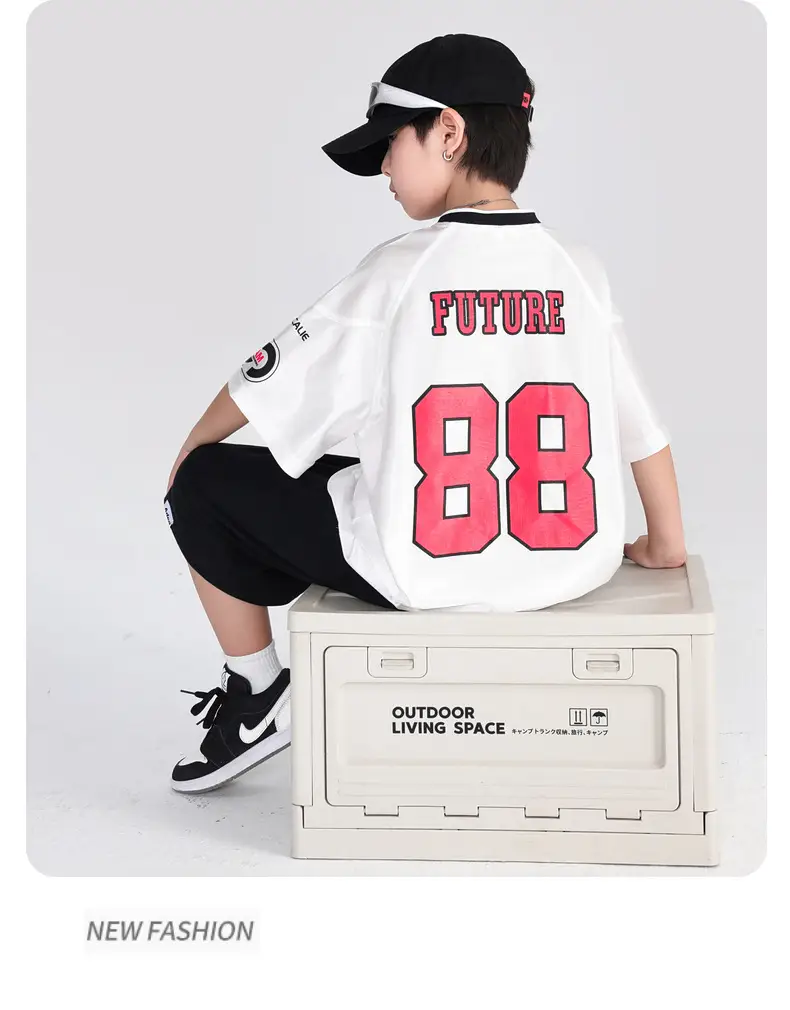 Boys Summer Ice Silk T-Shirt 2026 White 80 Design — feature 14