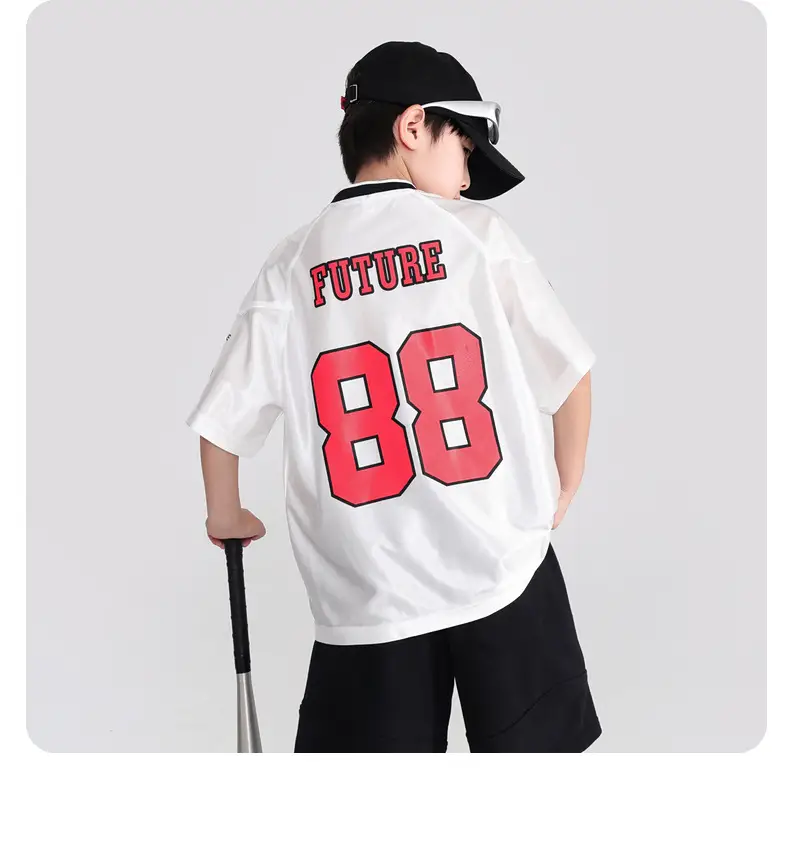 Boys Summer Ice Silk T-Shirt 2026 White 80 Design — feature 15