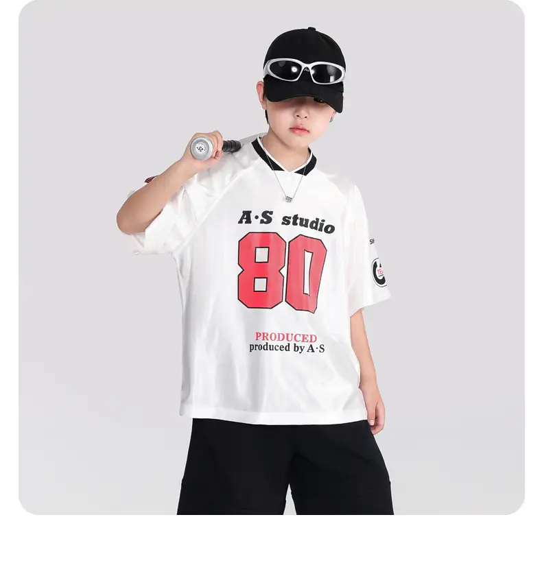 Boys Summer Ice Silk T-Shirt 2026 White 80 Design — feature 16