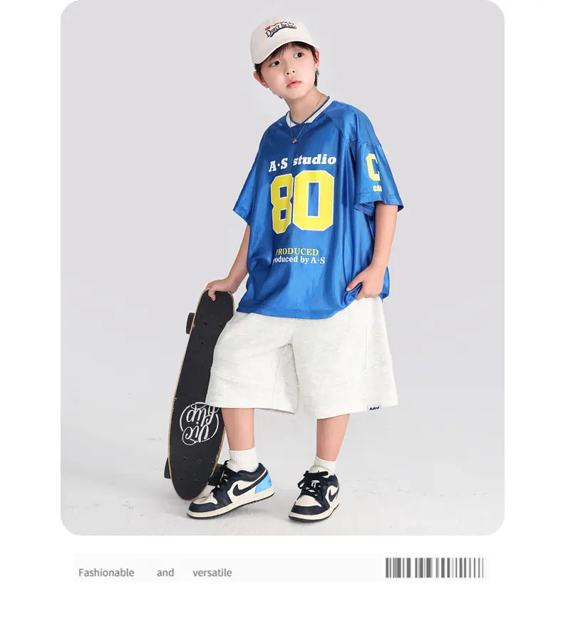 Boys Summer Ice Silk T-Shirt 2026 White 80 Design — feature 9