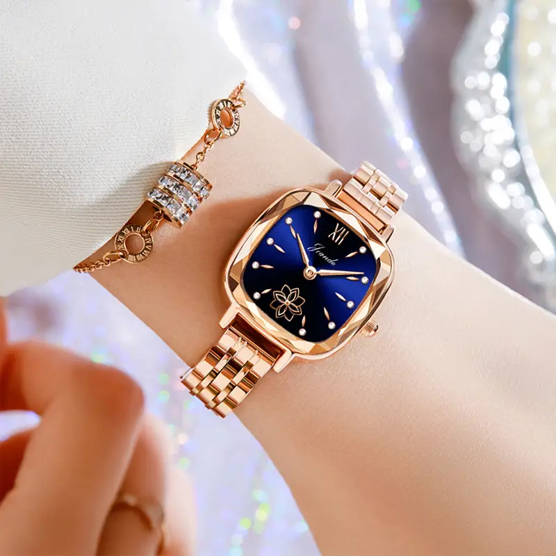 Women's Rose Gold Quartz Watch with Crystal Bracelet - Image 9