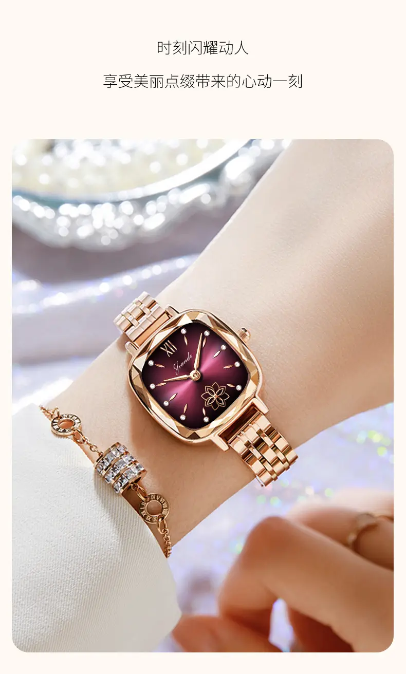 Women's Rose Gold Quartz Watch with Crystal Bracelet — feature 3