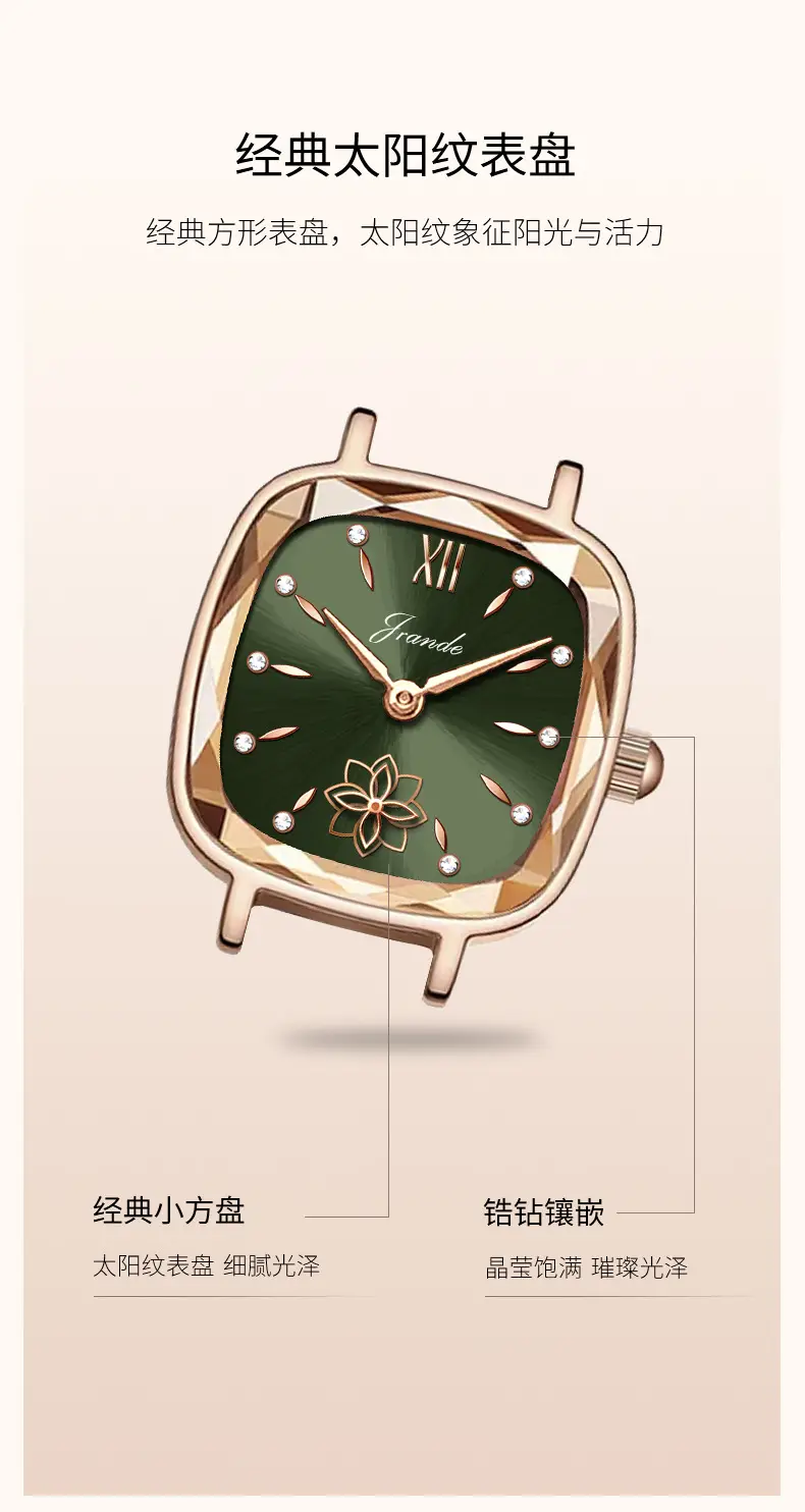 Women's Rose Gold Quartz Watch with Crystal Bracelet — feature 4