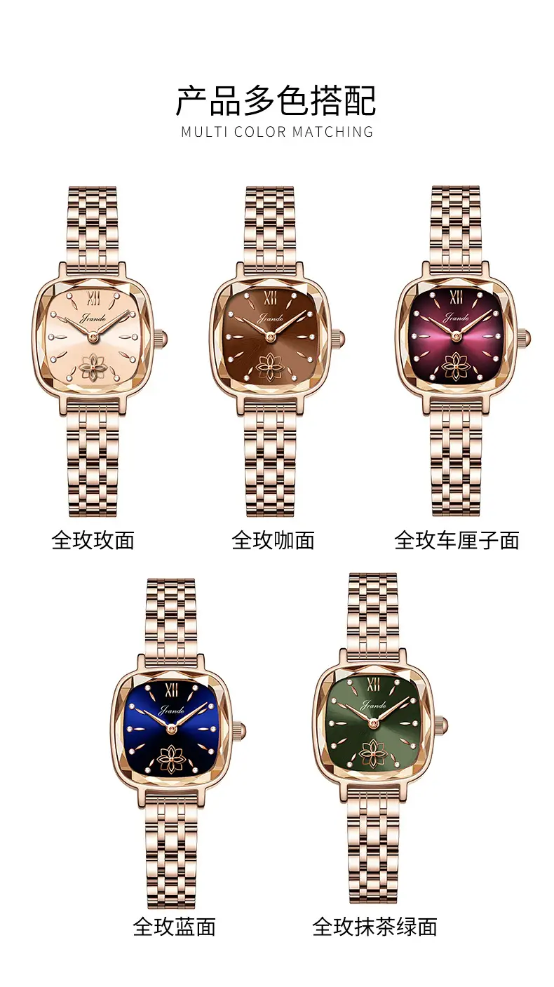 Women's Rose Gold Quartz Watch with Crystal Bracelet — feature 7