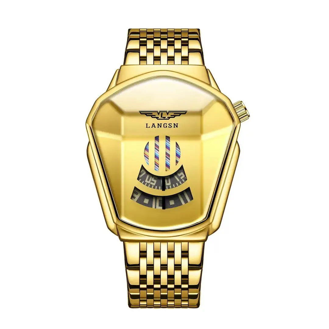 Men's Watch Cross-Border Popular Diamond Concept Business Waterproof Steel Band Fully Automatic Quartz Watch Douyin Dropshipping Wholesale