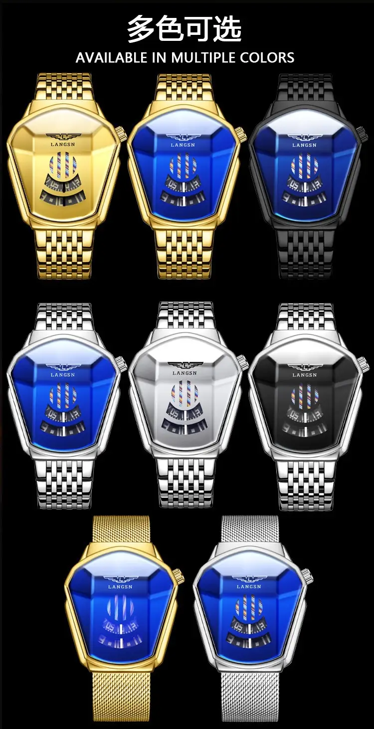 Men's Watch Cross-Border Popular Diamond Concept Business Waterproof Steel Band Fully Automatic Quartz Watch Douyin Dropshipping Wholesale — feature 10