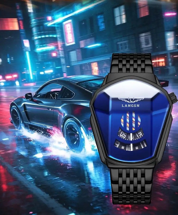 Men's Watch Cross-Border Popular Diamond Concept Business Waterproof Steel Band Fully Automatic Quartz Watch Douyin Dropshipping Wholesale — feature 12
