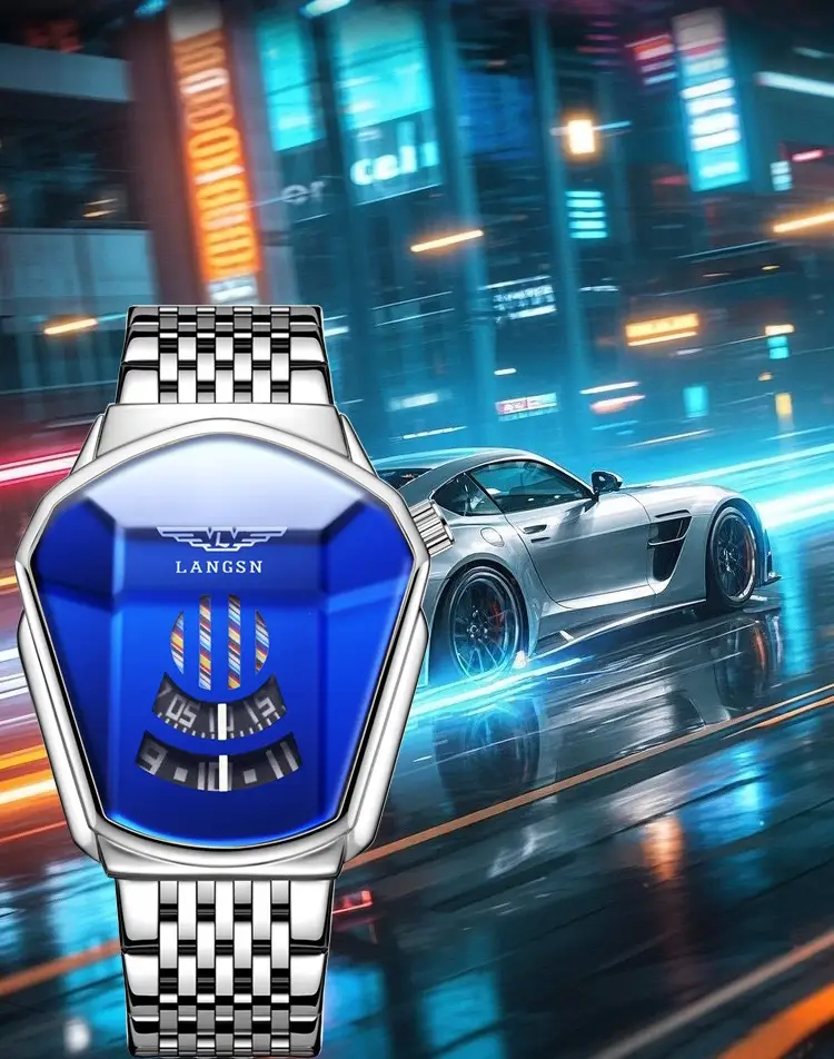 Men's Watch Cross-Border Popular Diamond Concept Business Waterproof Steel Band Fully Automatic Quartz Watch Douyin Dropshipping Wholesale — feature 13