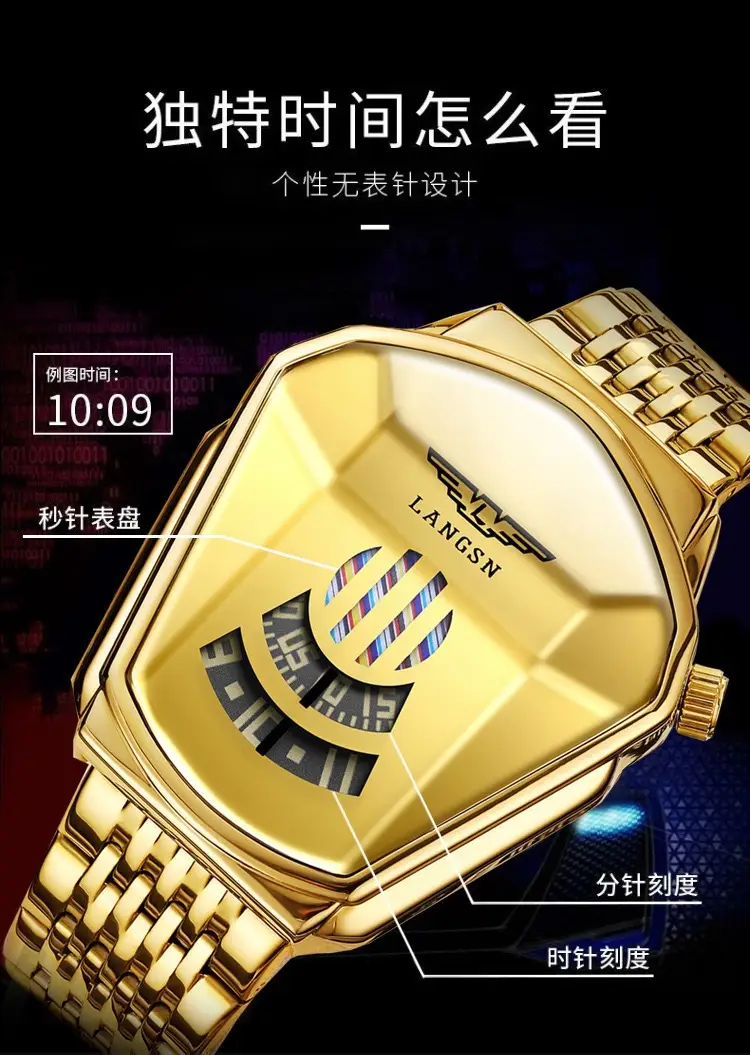 Men's Watch Cross-Border Popular Diamond Concept Business Waterproof Steel Band Fully Automatic Quartz Watch Douyin Dropshipping Wholesale — feature 4