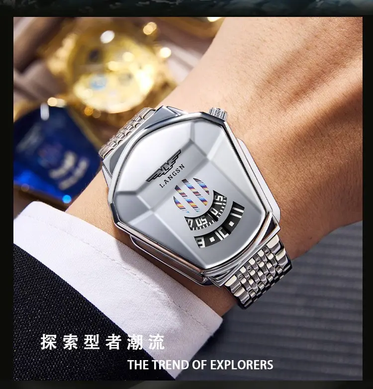 Men's Watch Cross-Border Popular Diamond Concept Business Waterproof Steel Band Fully Automatic Quartz Watch Douyin Dropshipping Wholesale — feature 8