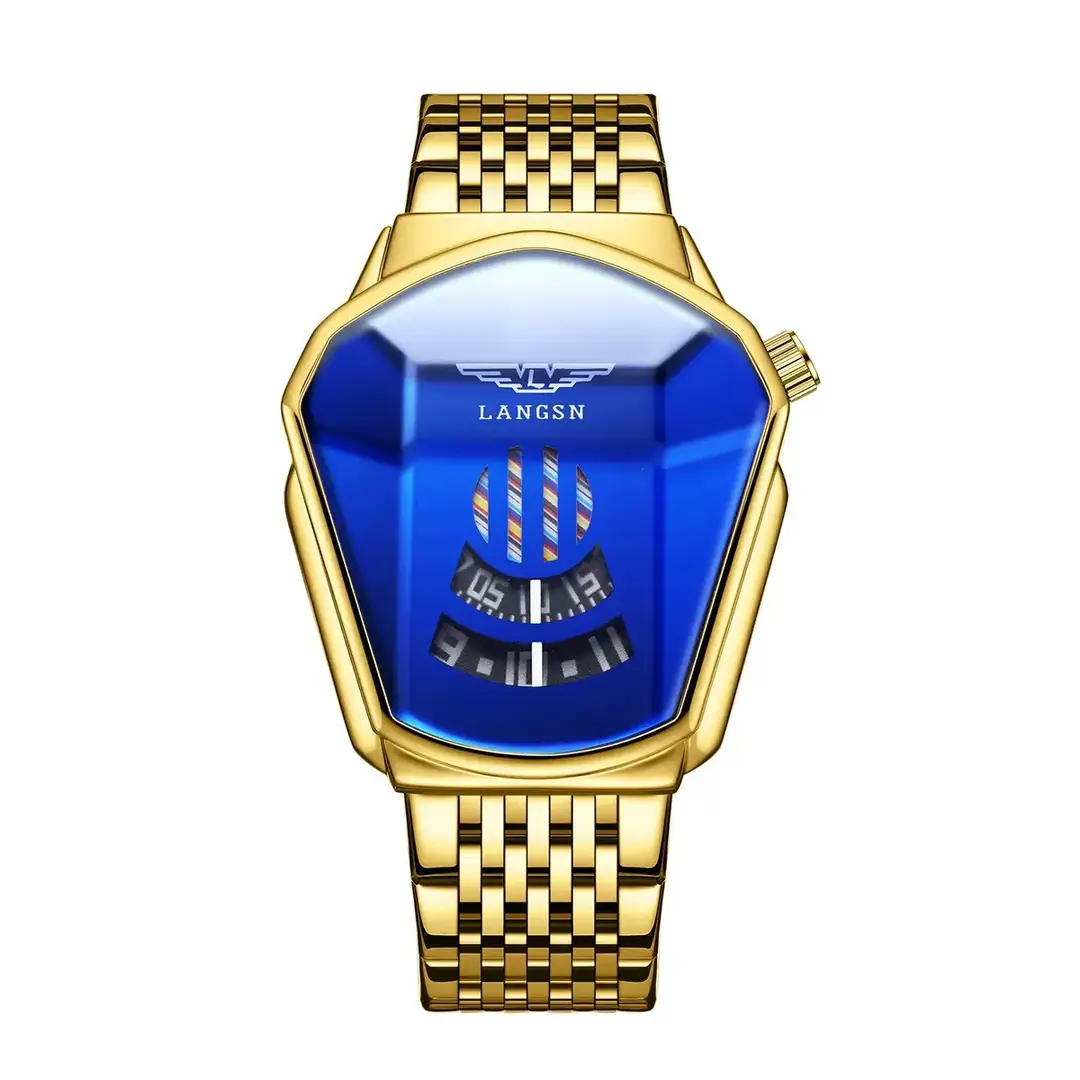 Men's Watch Cross-Border Popular Diamond Concept Business Waterproof Steel Band Fully Automatic Quartz Watch Douyin Dropshipping Wholesale