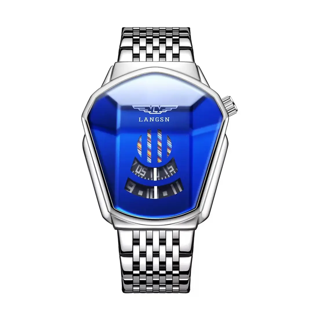 Men's Watch Cross-Border Popular Diamond Concept Business Waterproof Steel Band Fully Automatic Quartz Watch Douyin Dropshipping Wholesale
