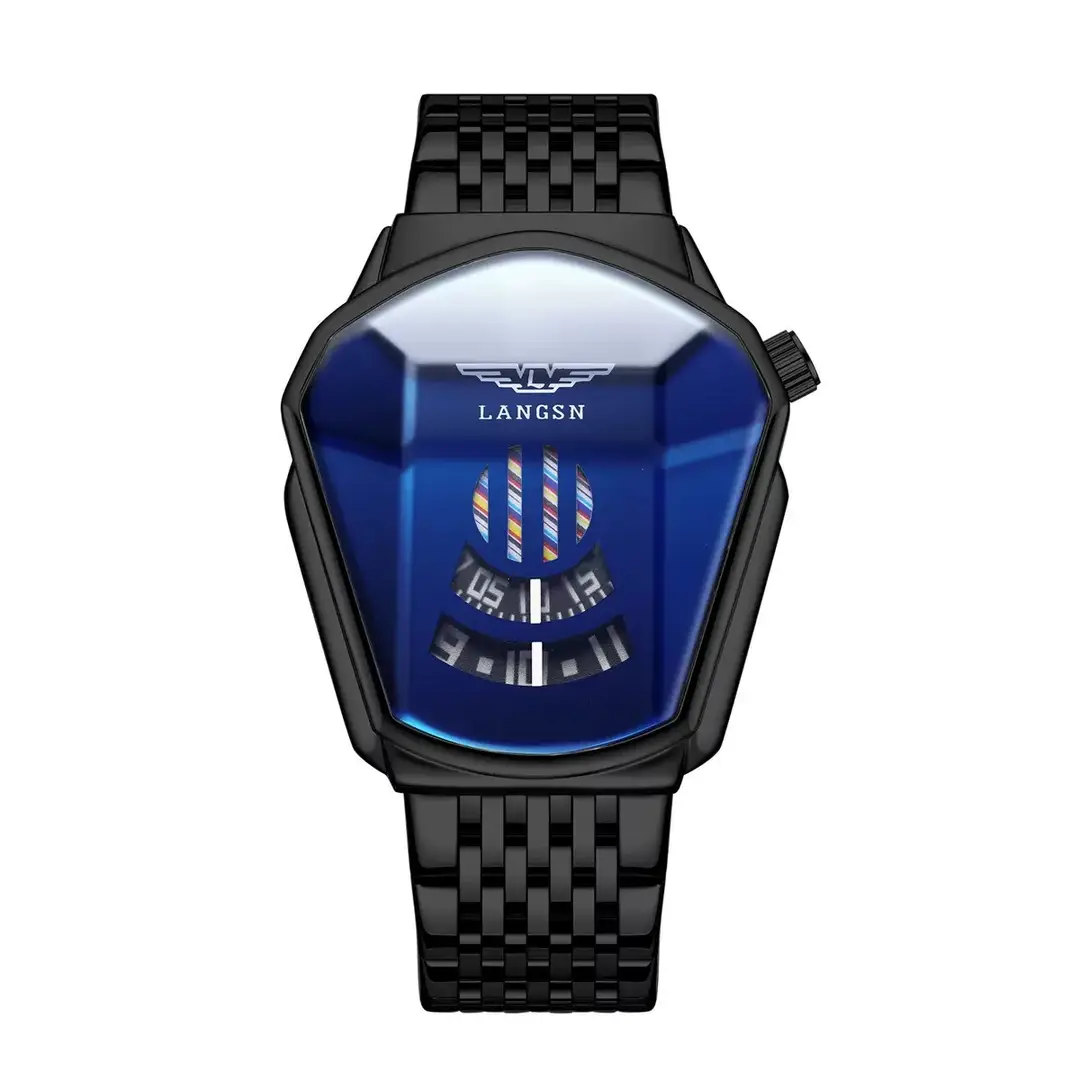 Men's Watch Cross-Border Popular Diamond Concept Business Waterproof Steel Band Fully Automatic Quartz Watch Douyin Dropshipping Wholesale