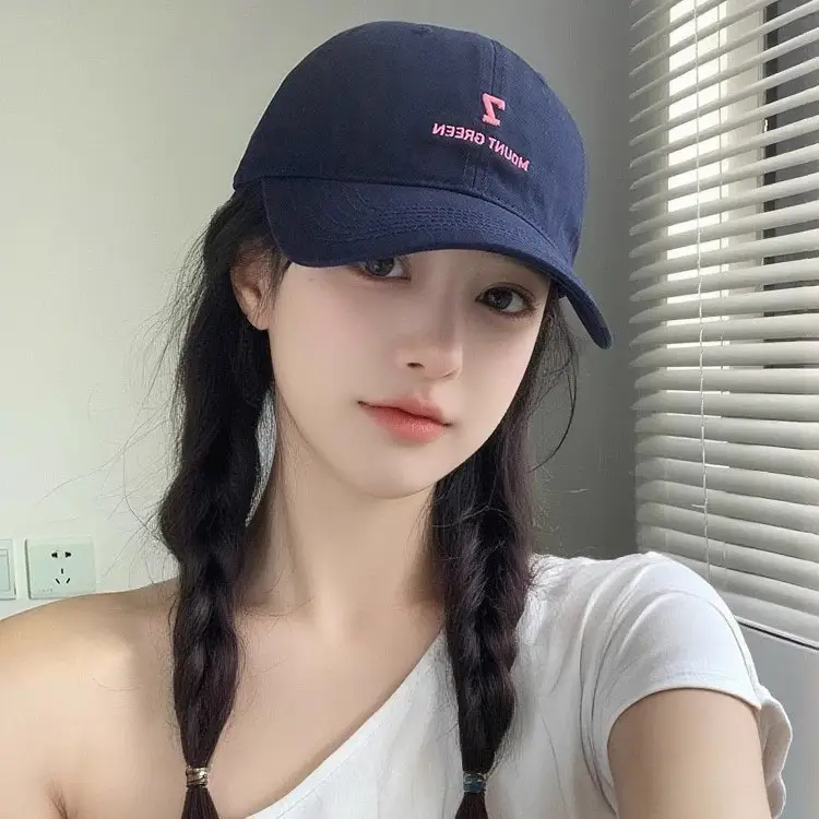 Women Navy Blue Embroidered Cap Mount Green - Image 8