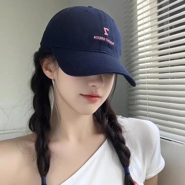 Women Navy Blue Embroidered Cap Mount Green - Image 9