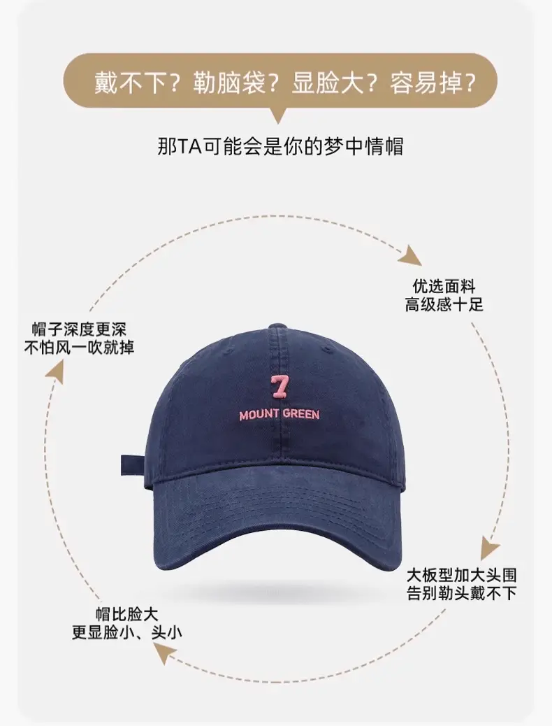 Women Navy Blue Embroidered Cap Mount Green — feature 12