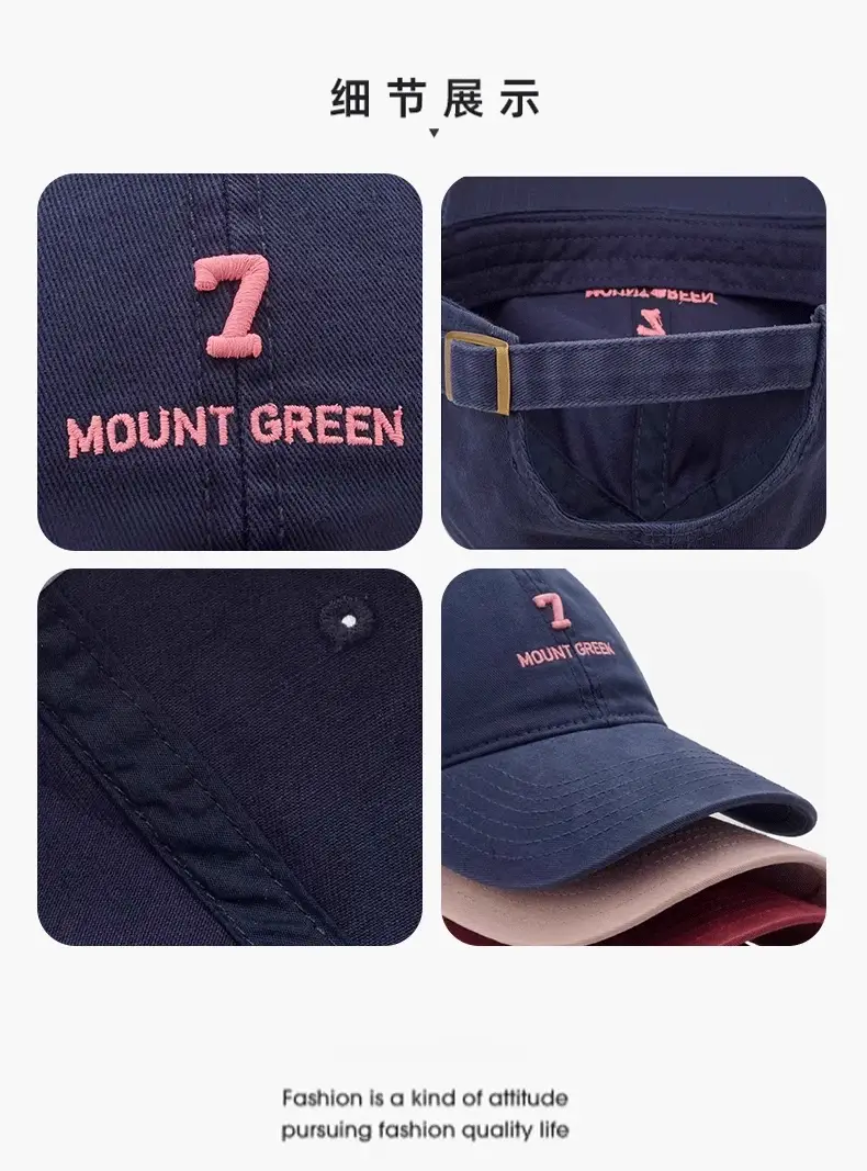 Women Navy Blue Embroidered Cap Mount Green — feature 13