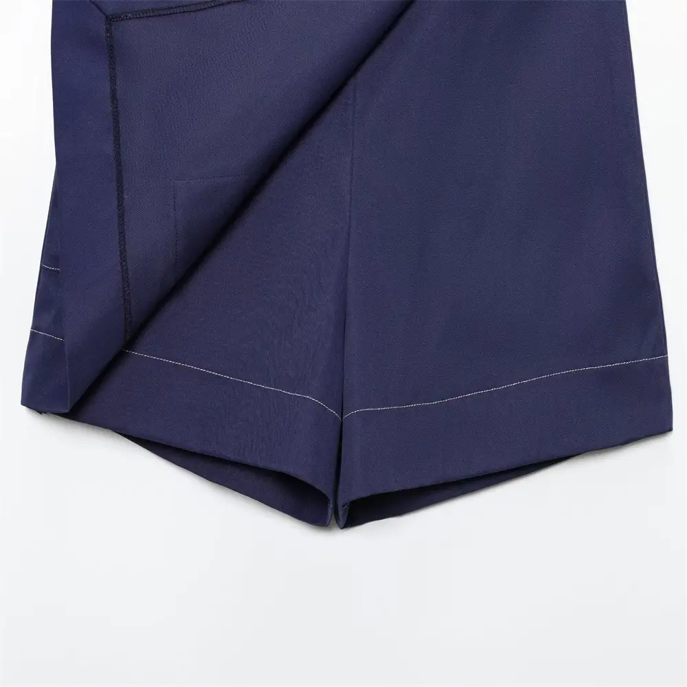 Women's Navy Belted Double-Breasted Skirt Pants 2025 — feature 12