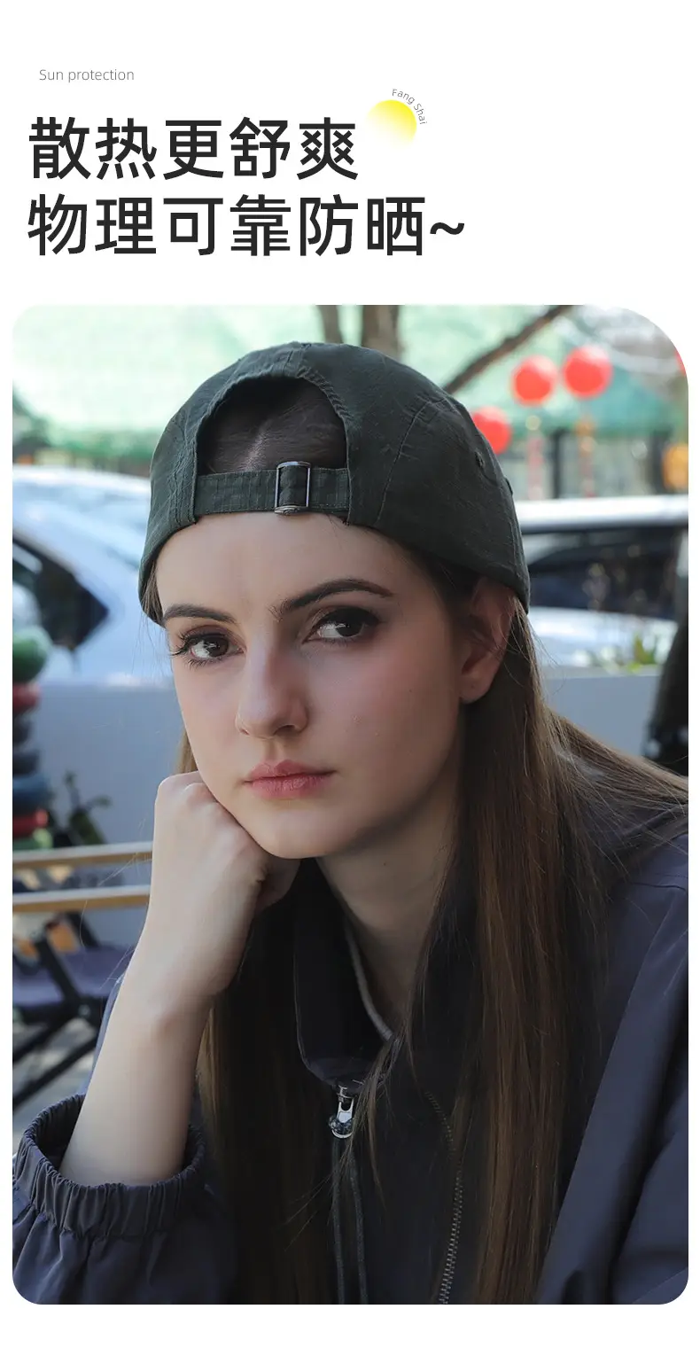 American Duckbill Cap Black Wide Brim Unisex — feature 11