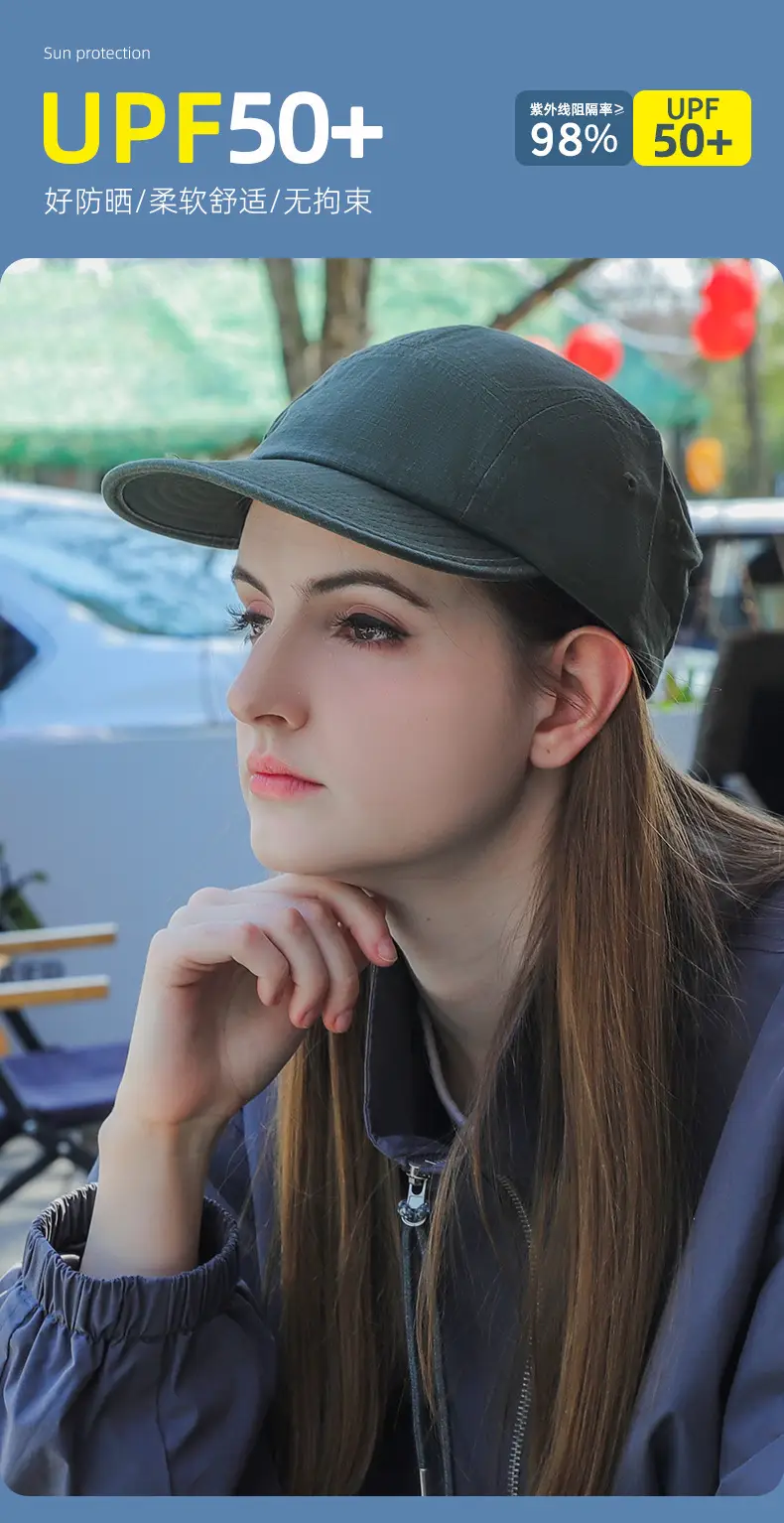 American Duckbill Cap Black Wide Brim Unisex — feature 4