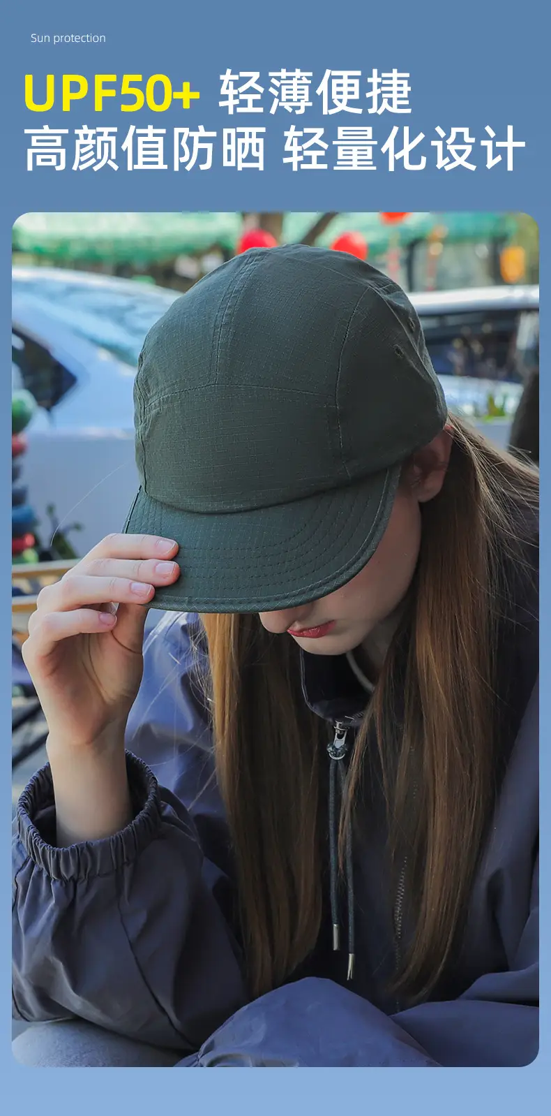 American Duckbill Cap Black Wide Brim Unisex — feature 6