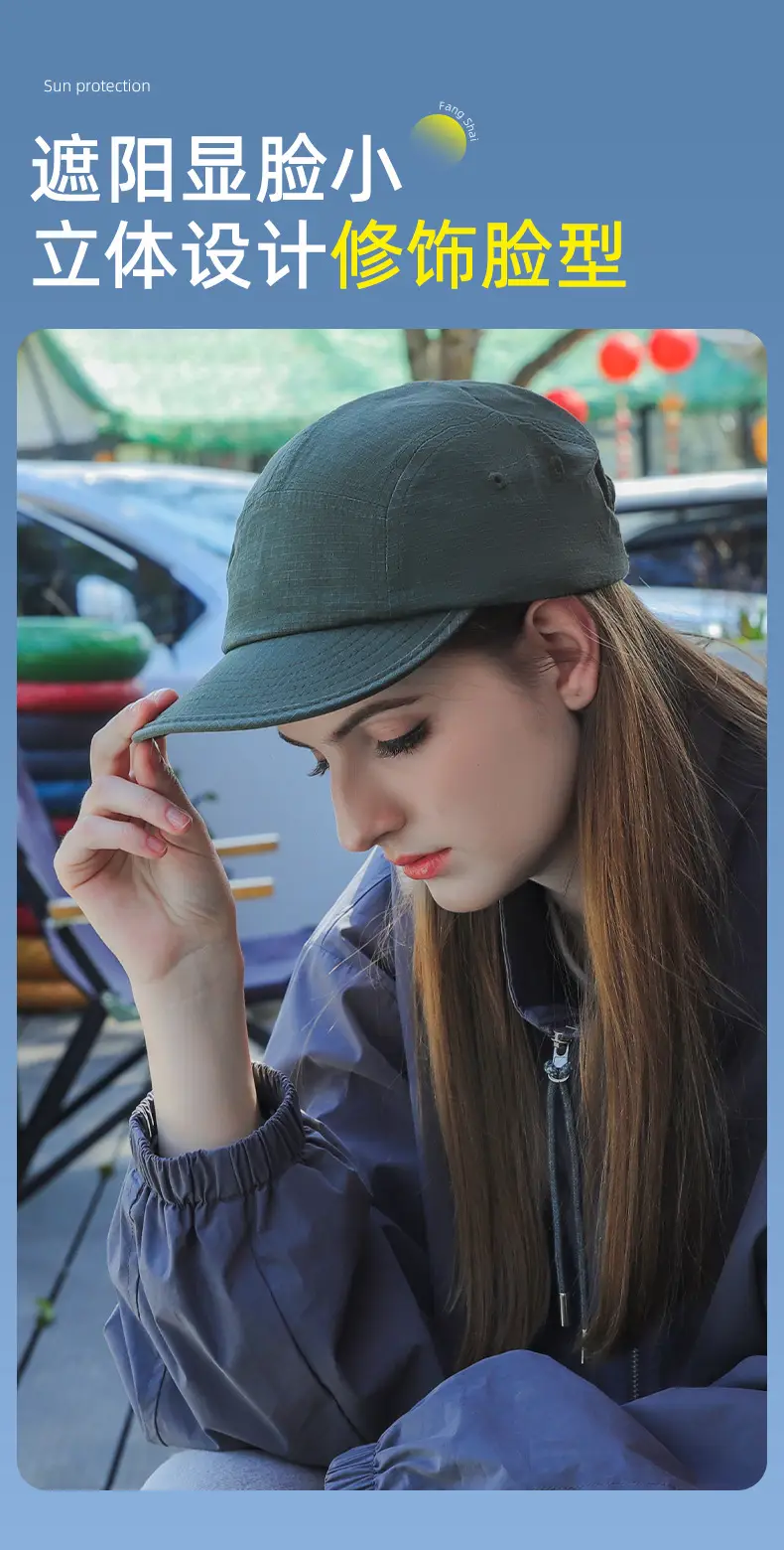 American Duckbill Cap Black Wide Brim Unisex — feature 8