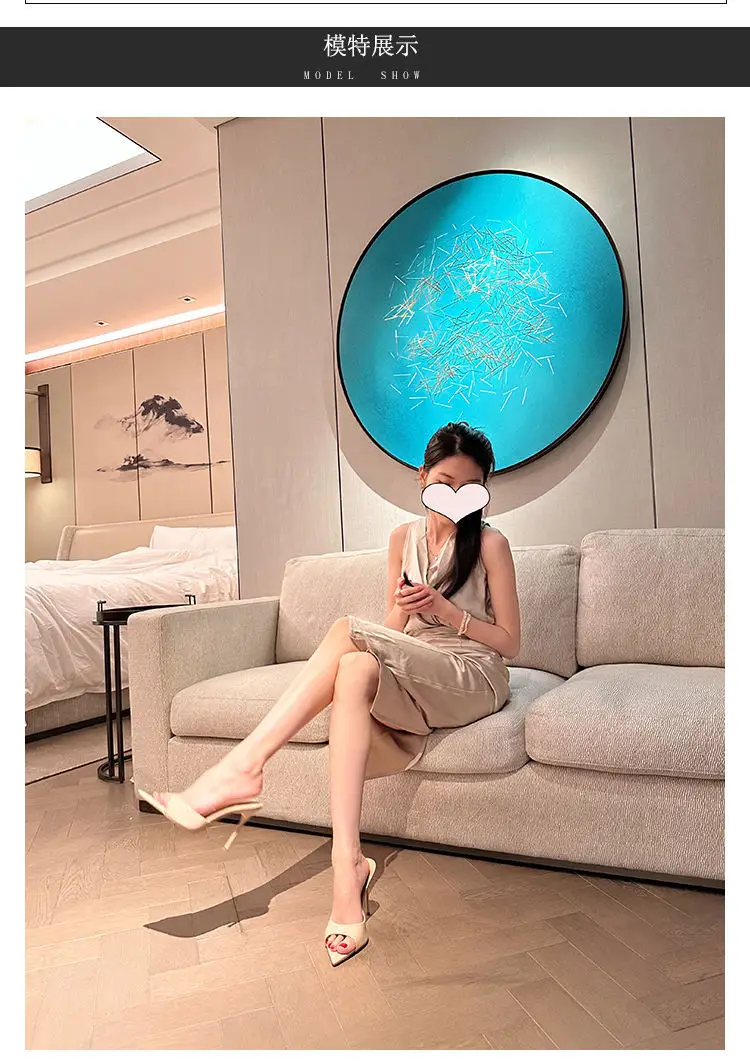 Women's Summer Sandals for Outdoor Wear, High Heels, Thin Heels, Pointed Toe, Patent Leather, High-End Feel, Nude Color, 2026 New Model, Super Popular — feature 3