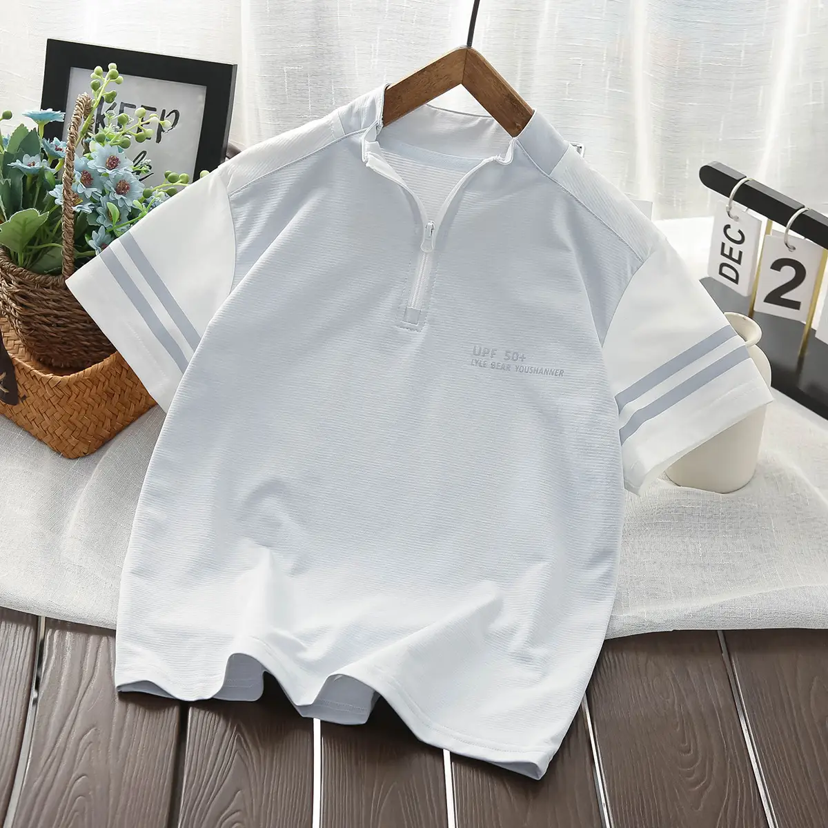 2025 Boys T-Shirt Light Blue Short Sleeve Medium Large — feature 3