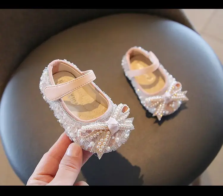 Baby Girl Pearl Bow Shoes 1-3Yr Soft Sole — feature 15