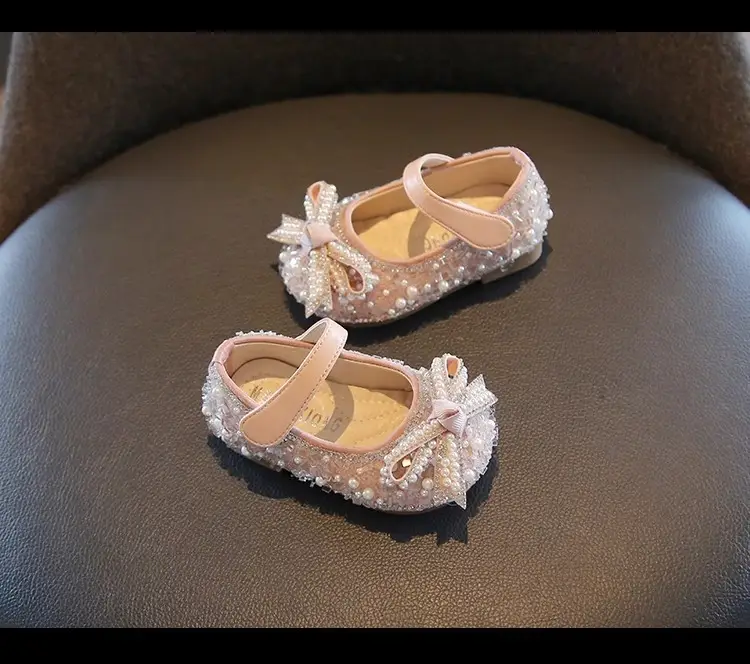Baby Girl Pearl Bow Shoes 1-3Yr Soft Sole — feature 17