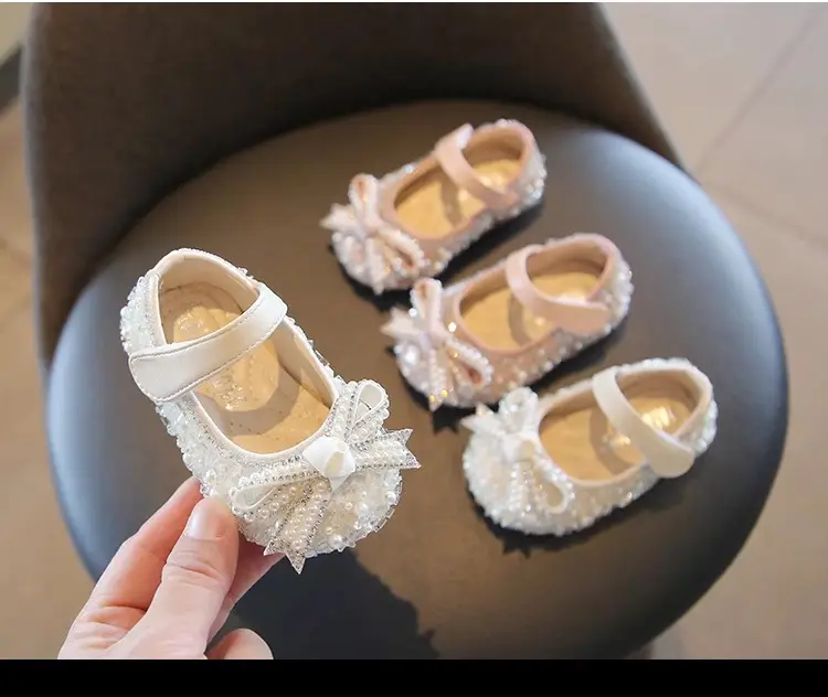 Baby Girl Pearl Bow Shoes 1-3Yr Soft Sole — feature 6