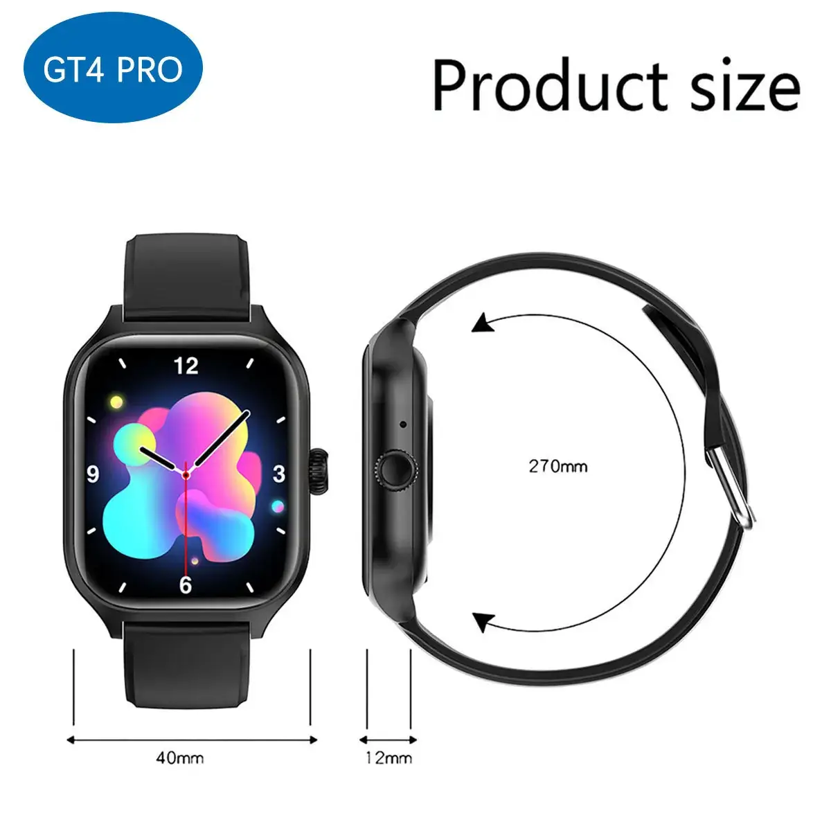 Gt4 Pro Smart Watch with Large Screen & Health Features