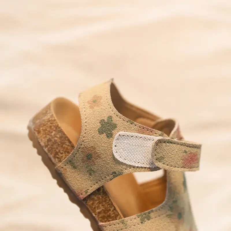 2025 New Summer Girls Sandals Suede Leather Cute Baby Shoes